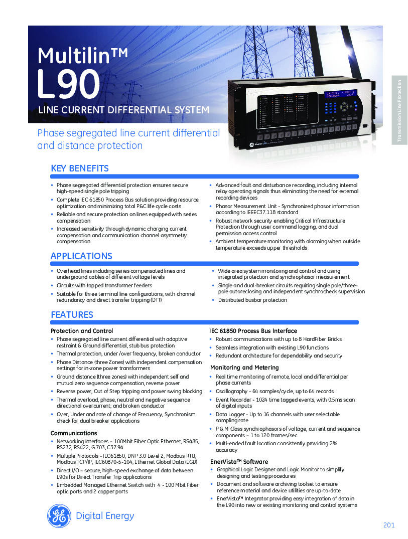 First Page Image of L90-N00-HCH-F8L-H6U-L6N-NXX-SXX-UXX-W7C GE L90 Universal Relays Brochure.pdf